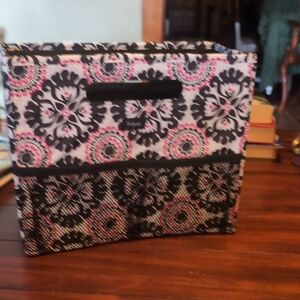 Stylish Black and Pink Storage Bin